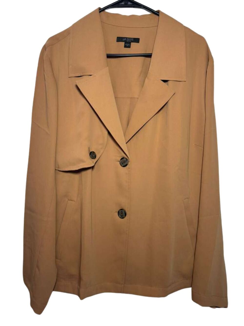 J.Jill Trench Coat Jacket Women 2X Camel Button Down Lighweight